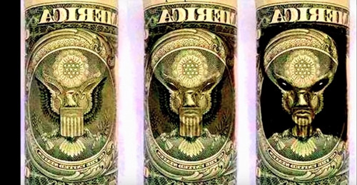 На долларовой купюре обнаружили голову пришельца 