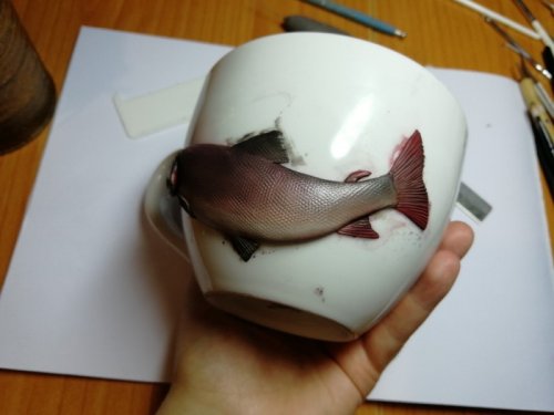 Декор для кружки в виде невероятно реалистичной рыбы (24 фото)